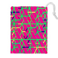 Abstrait Neon Rose Drawstring Pouch (4xl) by kcreatif