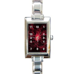 Lumière Rouge Rectangle Italian Charm Watch by kcreatif