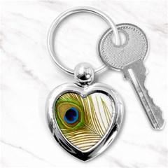 Peacock Feather Plumage Colorful Key Chain (heart) by Sapixe