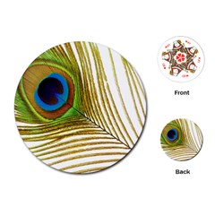 Peacock Feather Plumage Colorful Playing Cards Single Design (round) by Sapixe