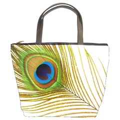 Peacock Feather Plumage Colorful Bucket Bag by Sapixe