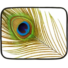 Peacock Feather Plumage Colorful Double Sided Fleece Blanket (mini)  by Sapixe