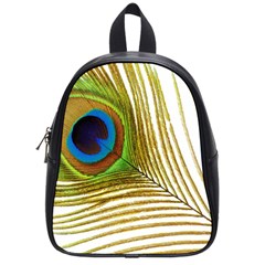 Peacock Feather Plumage Colorful School Bag (small) by Sapixe