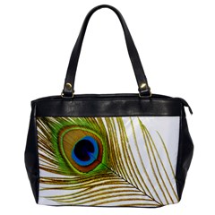 Peacock Feather Plumage Colorful Oversize Office Handbag by Sapixe