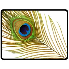 Peacock Feather Plumage Colorful Fleece Blanket (large)  by Sapixe