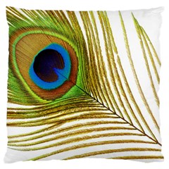 Peacock Feather Plumage Colorful Large Cushion Case (two Sides) by Sapixe