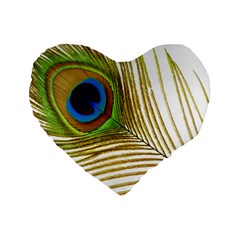 Peacock Feather Plumage Colorful Standard 16  Premium Flano Heart Shape Cushions by Sapixe