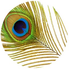 Peacock Feather Plumage Colorful Wooden Bottle Opener (round)