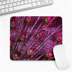 Peacock Feathers Color Plumage Large Mousepads by Sapixe