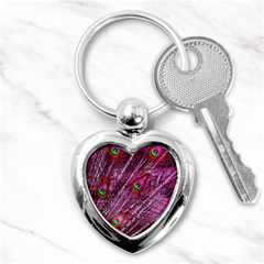 Peacock Feathers Color Plumage Key Chain (heart) by Sapixe