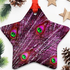 Peacock Feathers Color Plumage Star Ornament (two Sides) by Sapixe