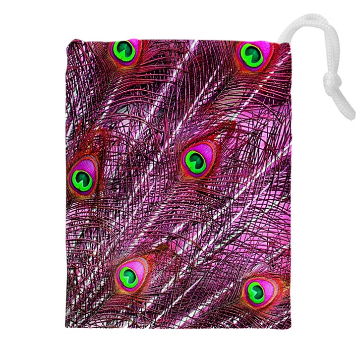 Peacock Feathers Color Plumage Drawstring Pouch (5XL)