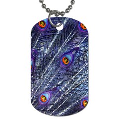 Peacock Feathers Color Plumage Blue Dog Tag (one Side) by Sapixe