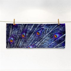 Peacock Feathers Color Plumage Blue Hand Towel by Sapixe