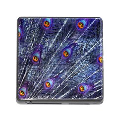 Peacock Feathers Color Plumage Blue Memory Card Reader (square 5 Slot) by Sapixe