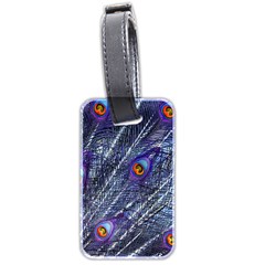 Peacock Feathers Color Plumage Blue Luggage Tag (two Sides) by Sapixe