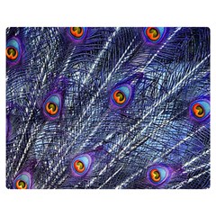 Peacock Feathers Color Plumage Blue Double Sided Flano Blanket (medium)  by Sapixe