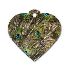 Peacock Feathers Color Plumage Green Dog Tag Heart (one Side) by Sapixe