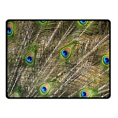 Peacock Feathers Color Plumage Green Fleece Blanket (small) by Sapixe