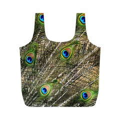 Peacock Feathers Color Plumage Green Full Print Recycle Bag (m) by Sapixe