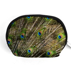 Peacock Feathers Color Plumage Green Accessory Pouch (medium) by Sapixe