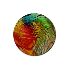 Texture Art Color Pattern Rubber Round Coaster (4 Pack)  by Sapixe