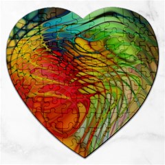 Texture Art Color Pattern Jigsaw Puzzle (heart) by Sapixe