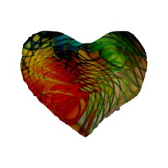 Texture Art Color Pattern Standard 16  Premium Heart Shape Cushions by Sapixe