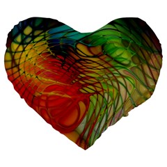 Texture Art Color Pattern Large 19  Premium Flano Heart Shape Cushions by Sapixe