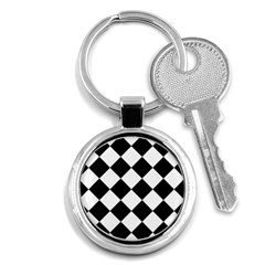 Grid Domino Bank And Black Key Chain (round) by Sapixe