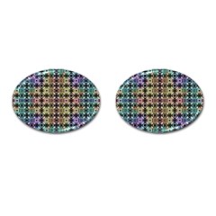 Abstrait Formes Colors Cufflinks (oval) by kcreatif