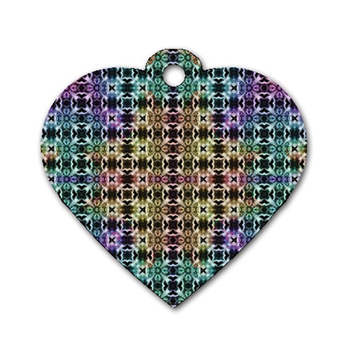 Abstrait Formes Colors Dog Tag Heart (Two Sides)