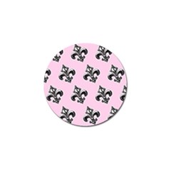 French France Fleur De Lys Metal Pattern Black And White Antique Vintage Pink And Black Rocker Golf Ball Marker (10 Pack) by Quebec