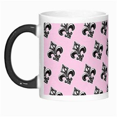 French France Fleur De Lys Metal Pattern Black And White Antique Vintage Pink And Black Rocker Morph Mugs by Quebec