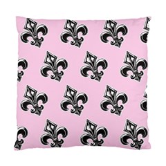 French France Fleur De Lys Metal Pattern Black And White Antique Vintage Pink And Black Rocker Standard Cushion Case (one Side) by Quebec