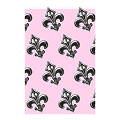 French France Fleur De Lys Metal Pattern Black And White Antique Vintage Pink And Black Rocker Shower Curtain 48  X 72  (small)  by Quebec