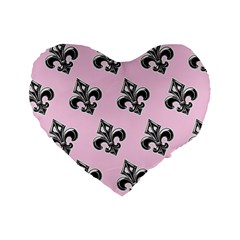 French France Fleur De Lys Metal Pattern Black And White Antique Vintage Pink And Black Rocker Standard 16  Premium Flano Heart Shape Cushions