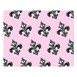 French France Fleur De Lys Metal Pattern black and white antique vintage pink and black rocker Double Sided Flano Blanket (Large)  80 x60  Blanket Front