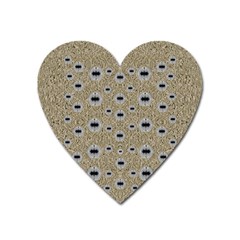 One Island Surrounded By Love And Wood Lace Heart Magnet