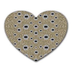 One Island Surrounded By Love And Wood Lace Heart Mousepads