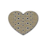 One Island Surrounded By Love And Wood Lace Rubber Coaster (Heart)  Front