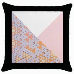 Abstrait Triangles Rose Throw Pillow Case (black) by kcreatif