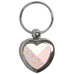 Abstrait Triangles Rose Key Chain (heart) by kcreatif