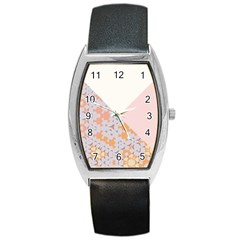 Abstrait Triangles Rose Barrel Style Metal Watch by kcreatif