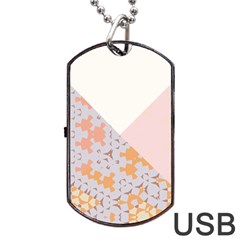 Abstrait Triangles Rose Dog Tag Usb Flash (one Side) by kcreatif