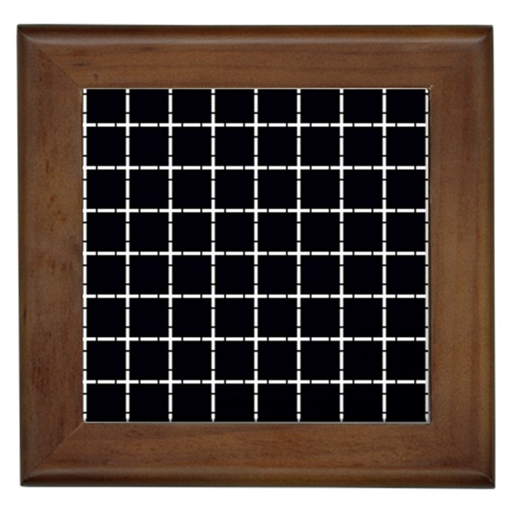 Pattern Carreaux Blanc/Noir Framed Tile