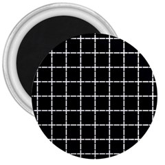 Pattern Carreaux Blanc/noir 3  Magnets by kcreatif