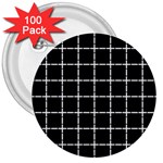 Pattern Carreaux Blanc/Noir 3  Buttons (100 pack)  Front