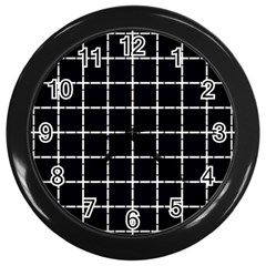 Pattern Carreaux Blanc/noir Wall Clock (black) by kcreatif