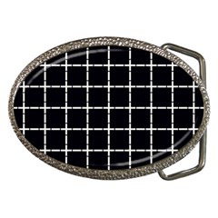 Pattern Carreaux Blanc/noir Belt Buckles by kcreatif